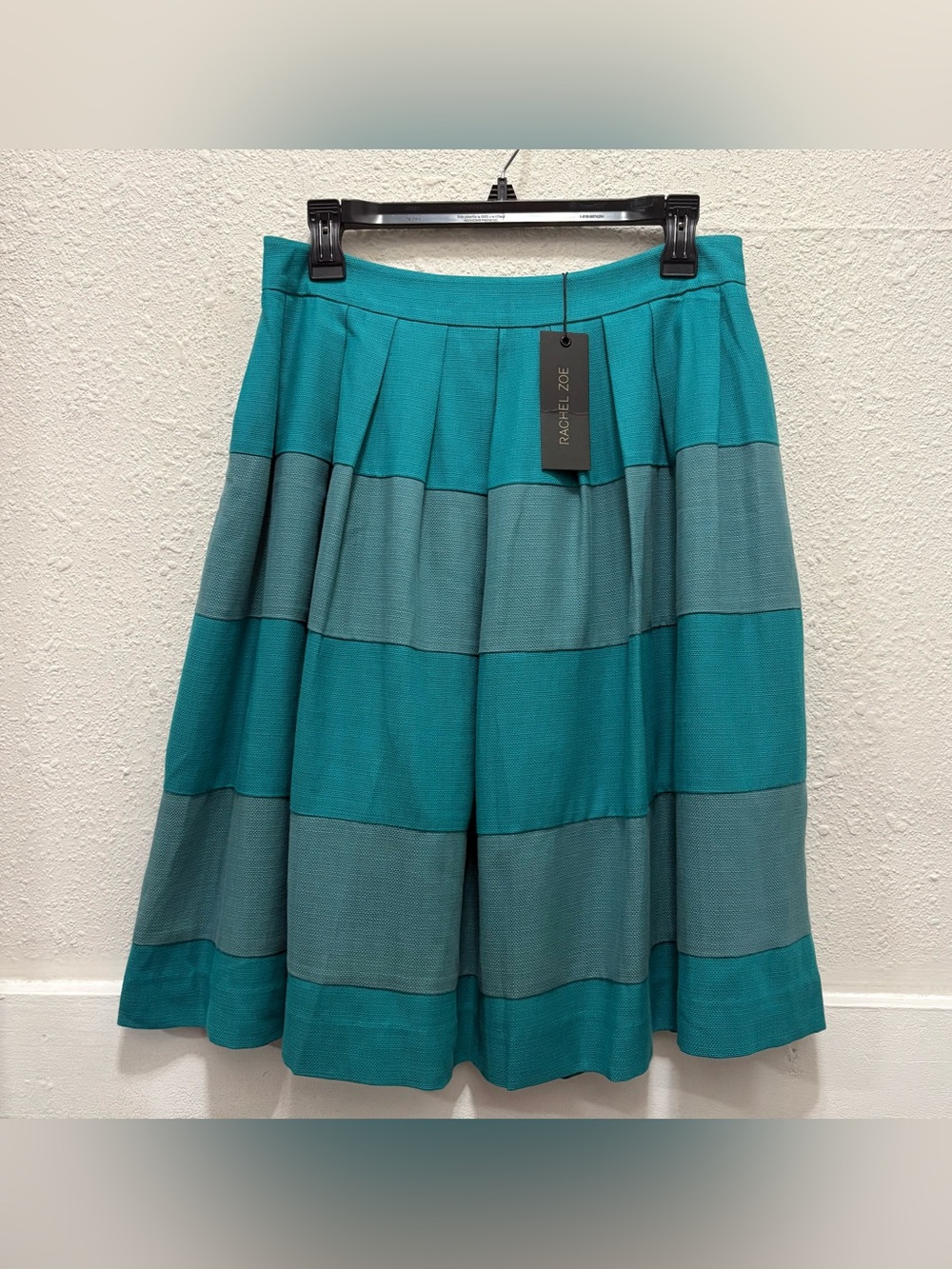 Rachel Zoe Blue-Green Stripe A-Line Skirt NWT Size 8
